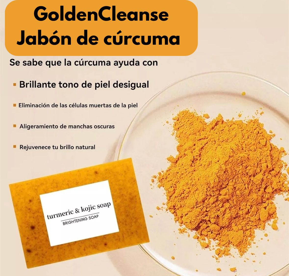 GoldenCleanse™ - Jabón de cúrcuma 🧼