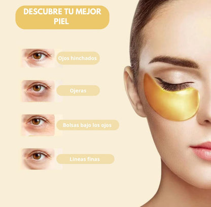 Ojeras Gold™ - Parches  para ojeras de acido hialuronico X10 PARES