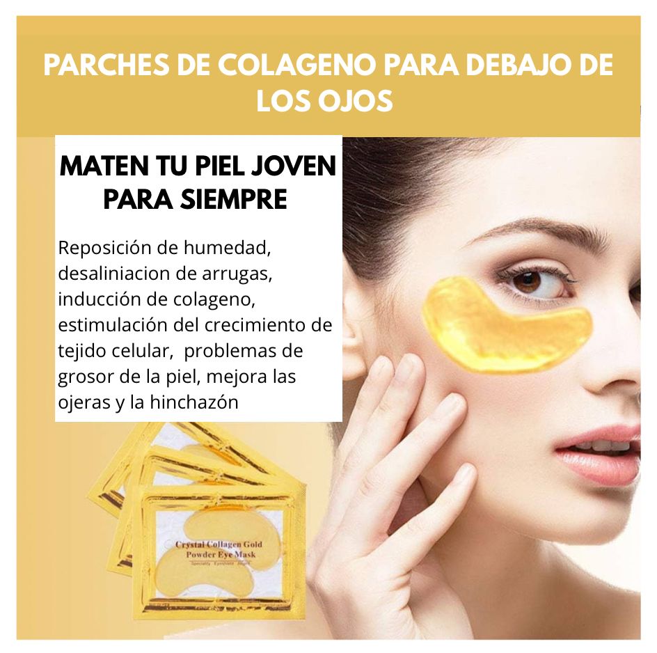 Ojeras Gold™ - Parches  para ojeras de acido hialuronico X10 PARES