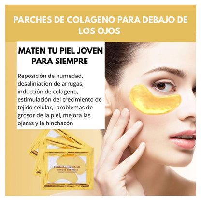 Ojeras Gold™ - Parches  para ojeras de acido hialuronico X10 PARES