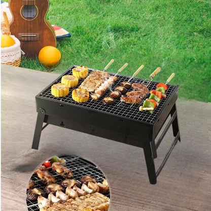 Pack Parrillero 🔥 Parrilla De Carbón Portátil Plegable + Set de 3 implementos para asado