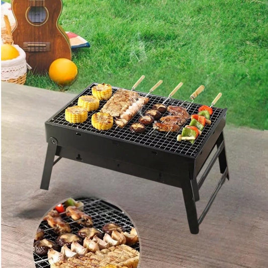 Pack Parrillero 🔥 Parrilla De Carbón Portátil Plegable + Set de 3 implementos para asado