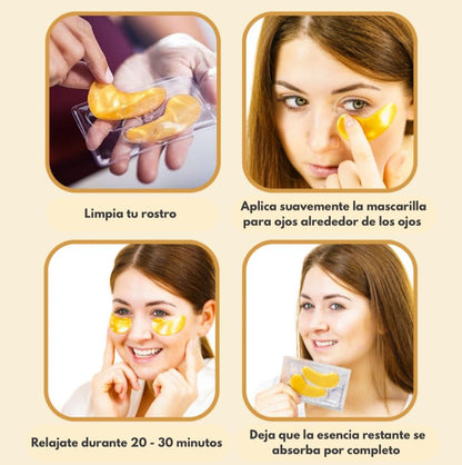 Ojeras Gold™ - Parches  para ojeras de acido hialuronico X10 PARES