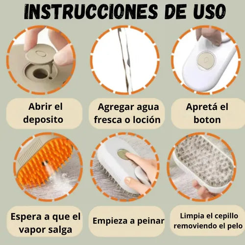 PurePet™- Cepillo mascota vapor 4 en 1