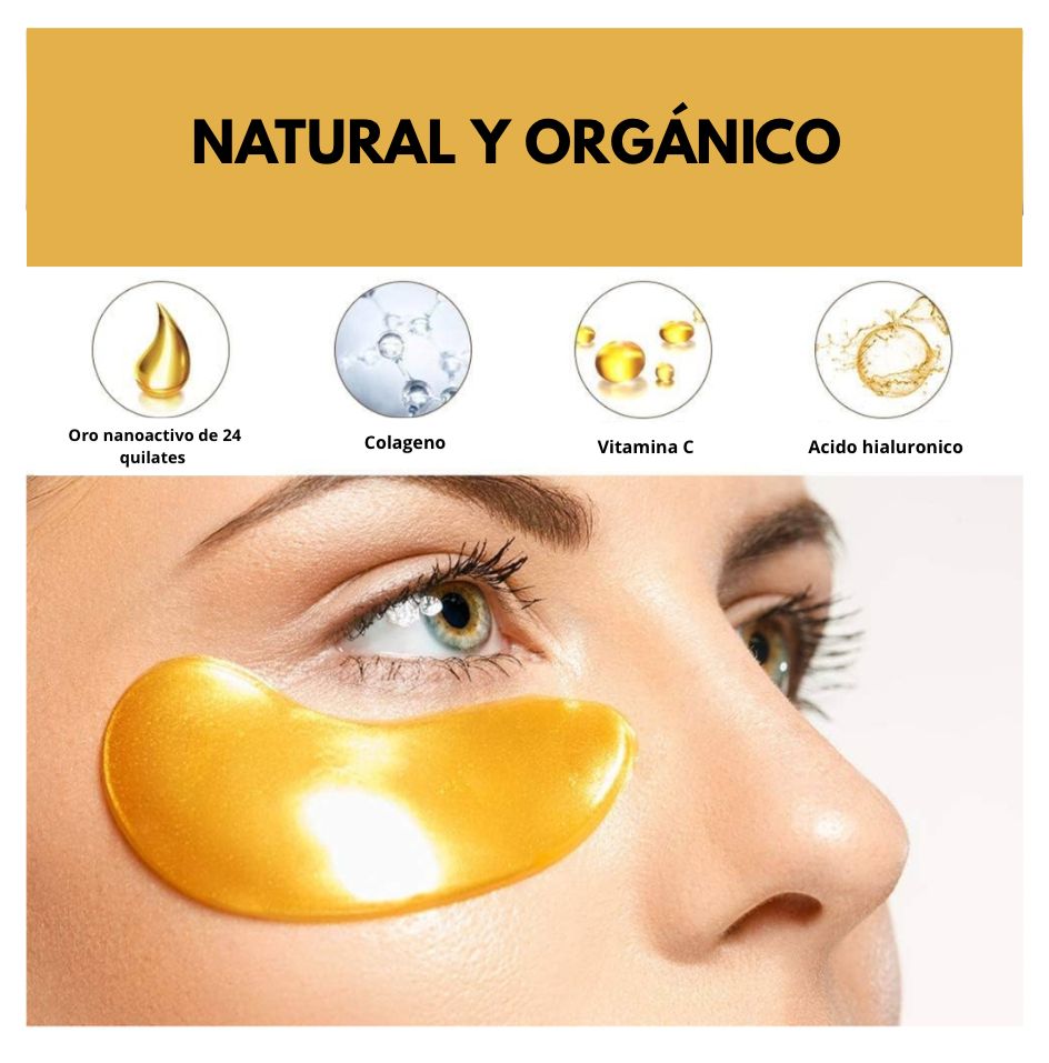 Ojeras Gold™ - Parches  para ojeras de acido hialuronico X10 PARES