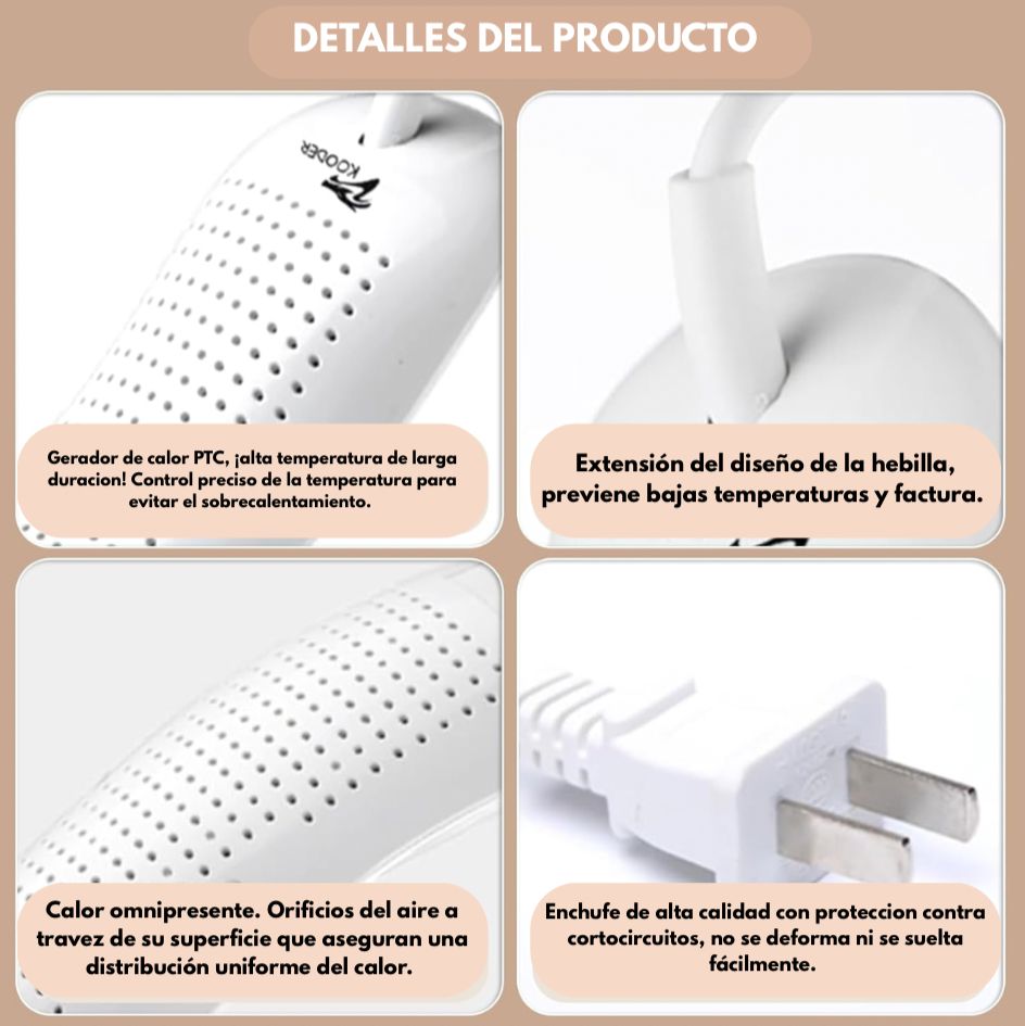 CalorSmart™ - Secador Calefactor Eléctrico 12w Zapatos