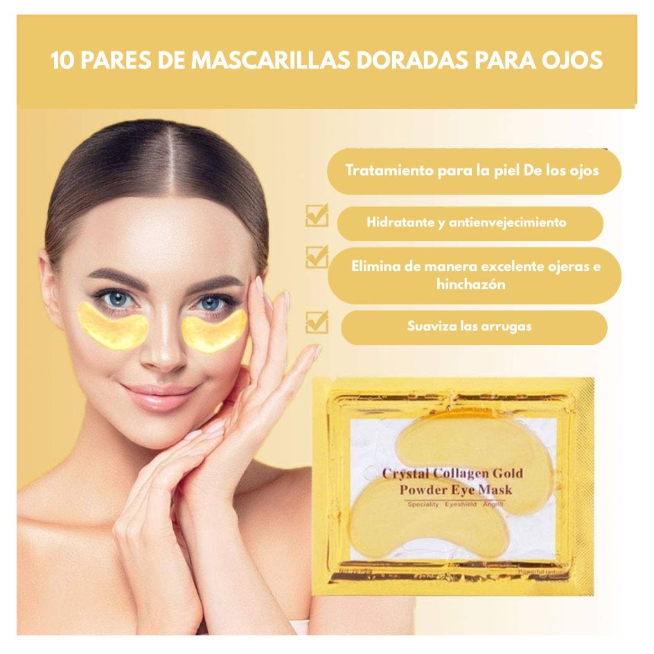 Ojeras Gold™ - Parches  para ojeras de acido hialuronico X10 PARES